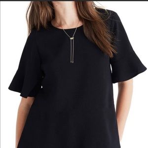 Madewell ruffle hem Shortsleeved Top Blouse sz XXS